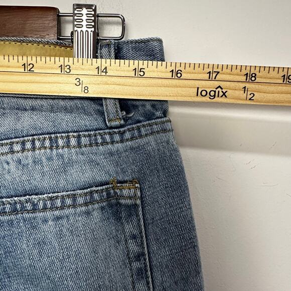 MNML Jesus & Mary Straight Leg Jeans Men’s 32 Light Wash Raw Hem Streetwear - Picture 8 of 12